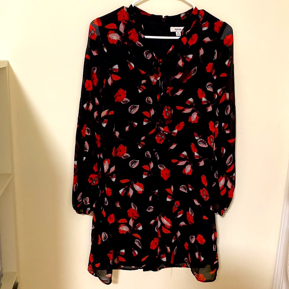 Kensie Long Sleeve Floral Dress